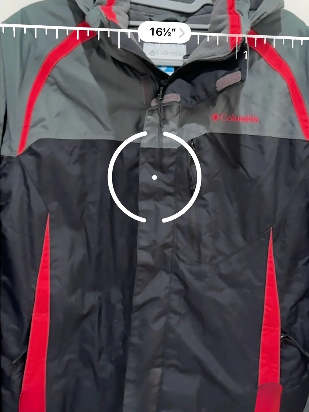 Columbia Boys' Black & Gray Insulated Jacket Red Accents Size 14/16 Omni-Tech